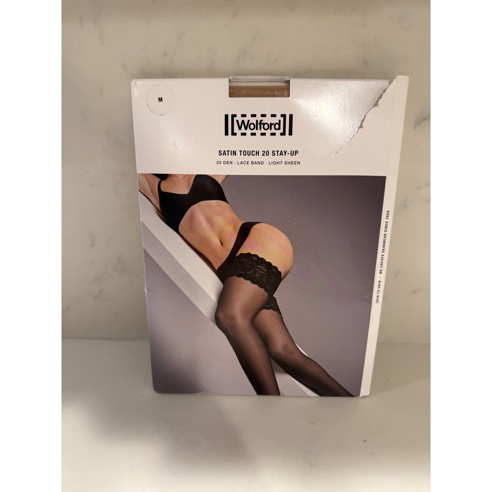 Wolford Satin Touch 20 Stay-Up Stockings Cosmetic Lace Band 20 Denier Medium